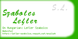 szabolcs lefler business card